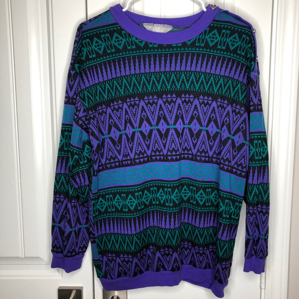 Vintage Blair Geometric Sweater Medium